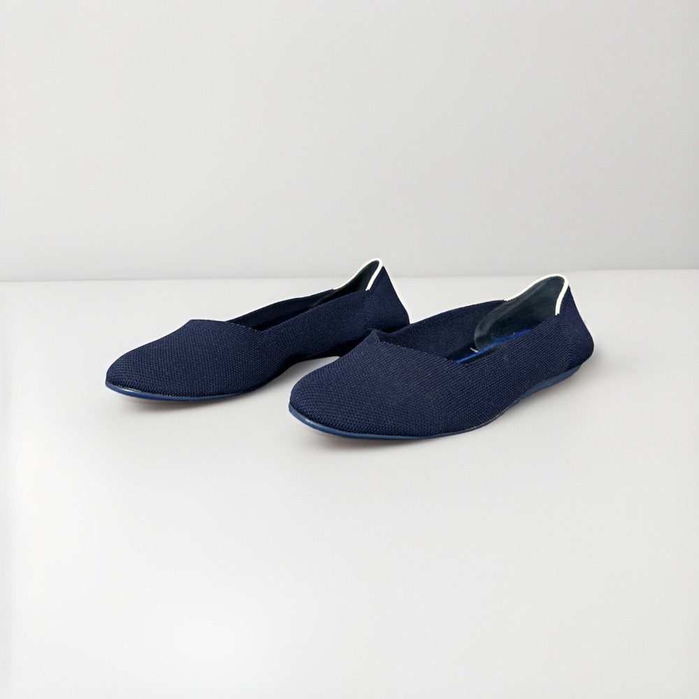Rothy's The Flat Slip On Shoes Black Solid Round Toe Comfort W 9.5 100% Recycled